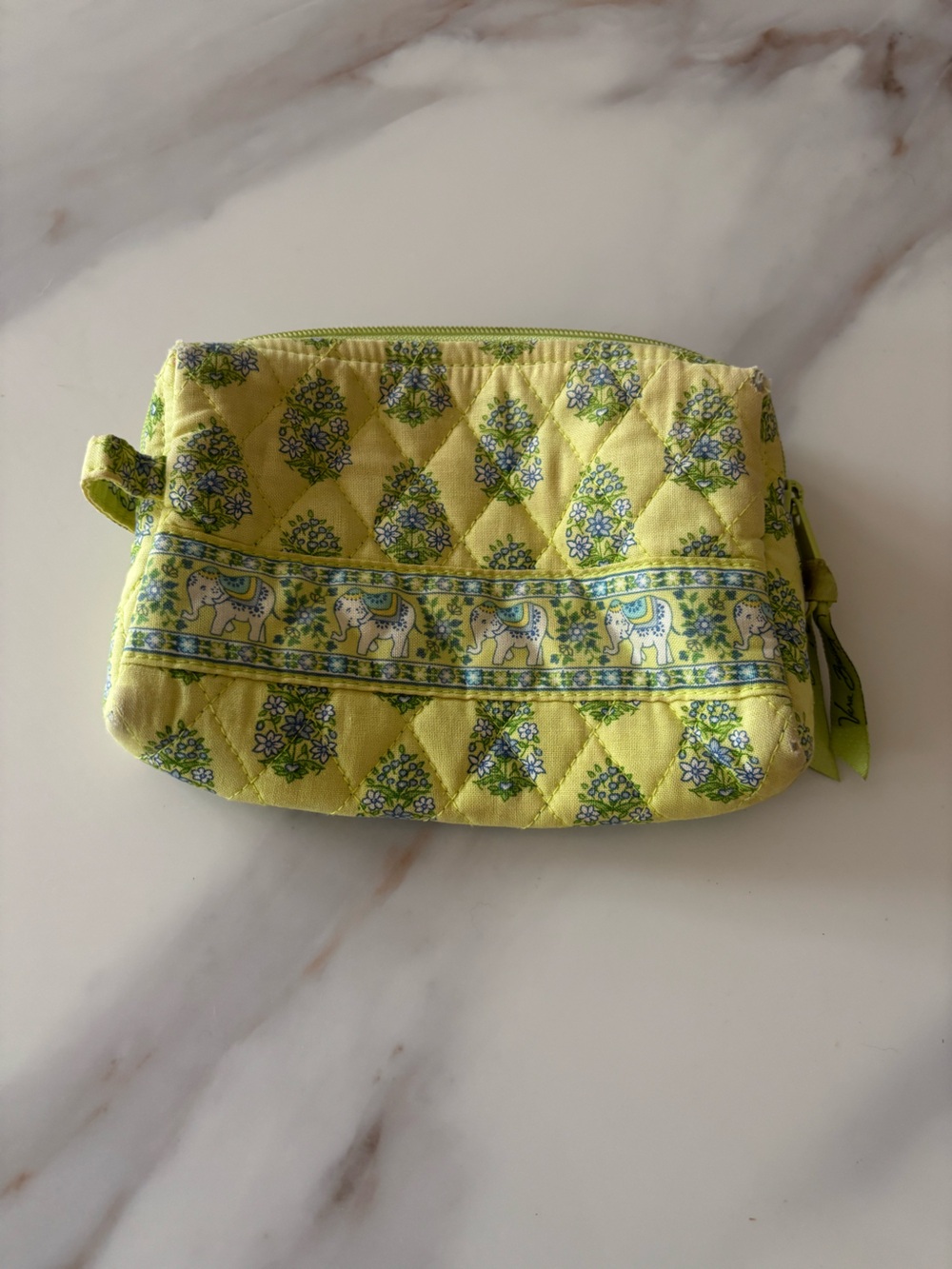 Vera Bradley lined cosmetic pouch - retired Citrus Elephant pattern